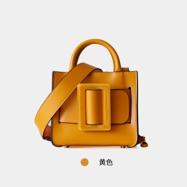Eldora Genuine Cow Leather Top Handle Bag Yellow 77112 