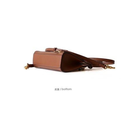 Eldora Genuine Cow Leather Shoulder Bag Brown 77114