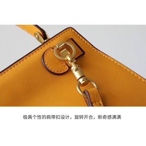 Eldora Genuine Cow Leather Shoulder Bag Yellow 77114