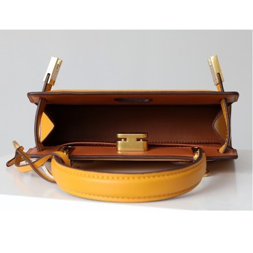 Eldora Genuine Cow Leather Shoulder Bag Yellow 77114