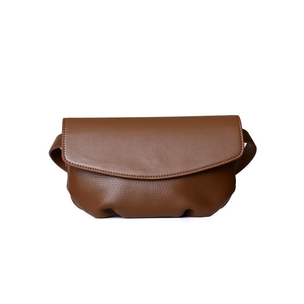 Eldora Genuine Cow Leather Shoulder Bag Brown 77115