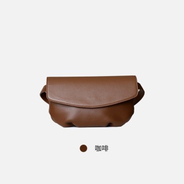 Eldora Genuine Cow Leather Shoulder Bag Brown 77115