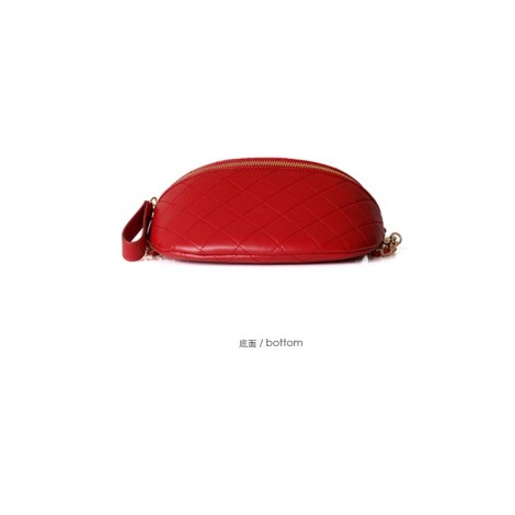 Eldora Genuine Cow Leather Shoulder Bag Red 77116