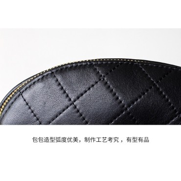 Eldora Genuine Cow Leather Shoulder Bag Black 77116