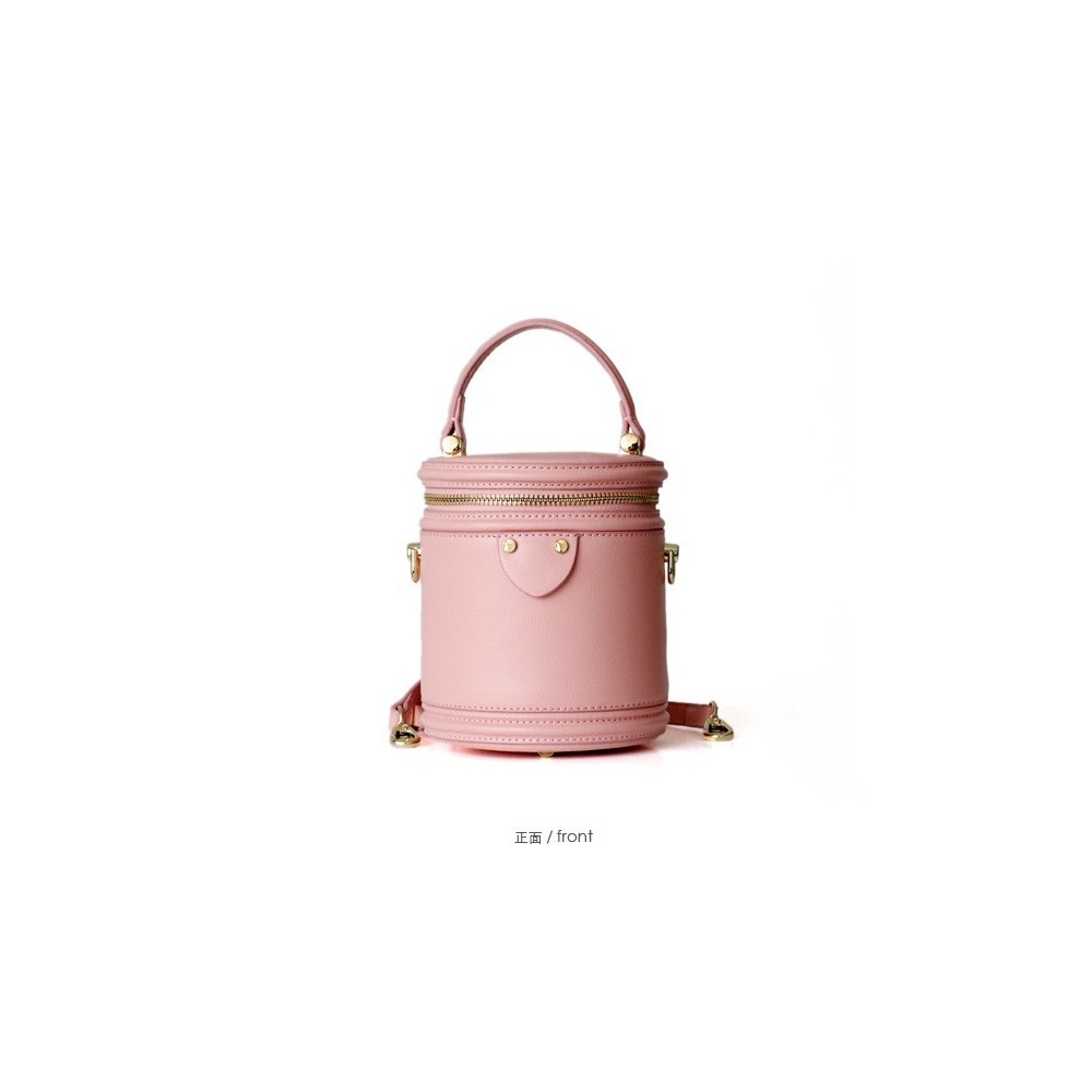 Eldora Genuine Cow Leather Bucket Bag  Pink 77118