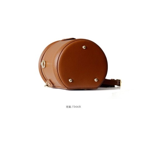 Eldora Genuine Cow Leather Bucket Bag  Brown 77118