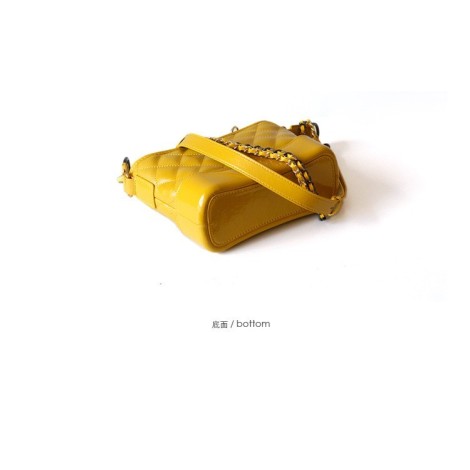 Eldora Genuine Cow Leather Shoulder Bag Yellow 77118 