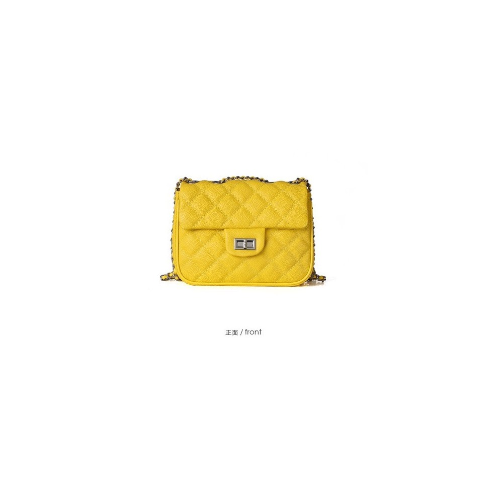 Eldora Genuine Cow Leather Shoulder Bag Yellow 77119