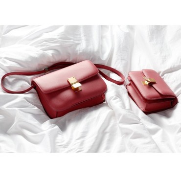 Eldora Genuine Cow Leather Shoulder Bag  Red 77119