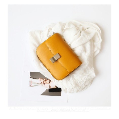 Eldora Genuine Cow Leather Shoulder Bag  Yellow 77119