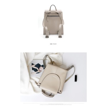 Eldora Genuine Cow Leather Backpack Bag  Apricot 77124