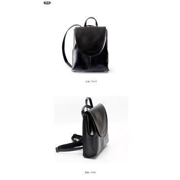 Eldora Genuine Cow Leather Backpack Bag  Black 77124