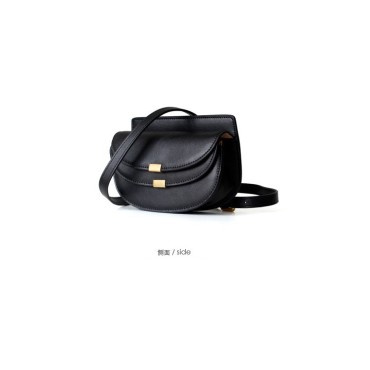  Eldora Genuine Cow Leather Shoulder Bag  Black 77125