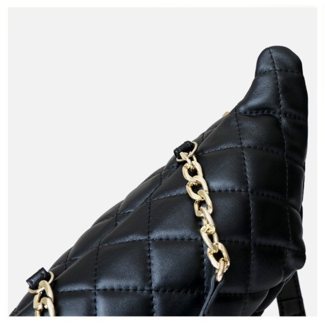Eldora Genuine Cow Leather Crossbody Bag Black 77126