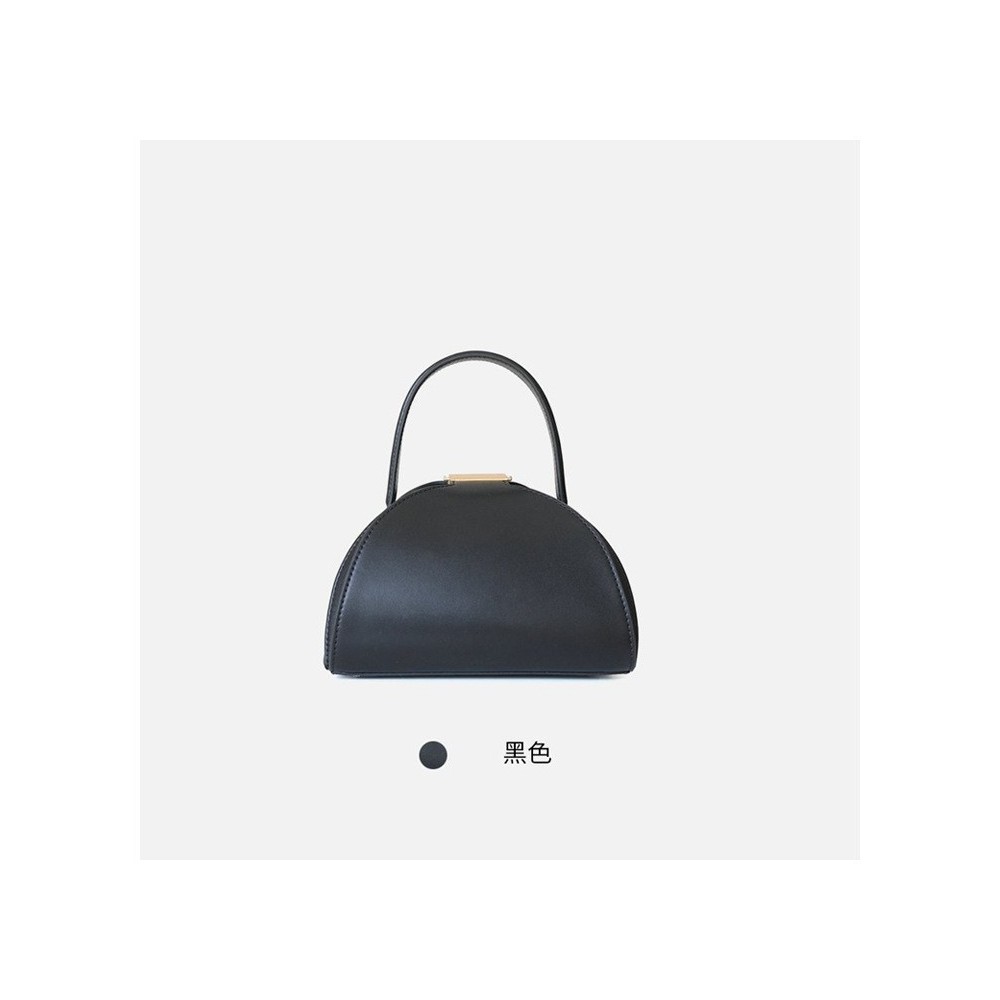 Eldora Genuine Cow Leather Top Handle Bag Black 77127