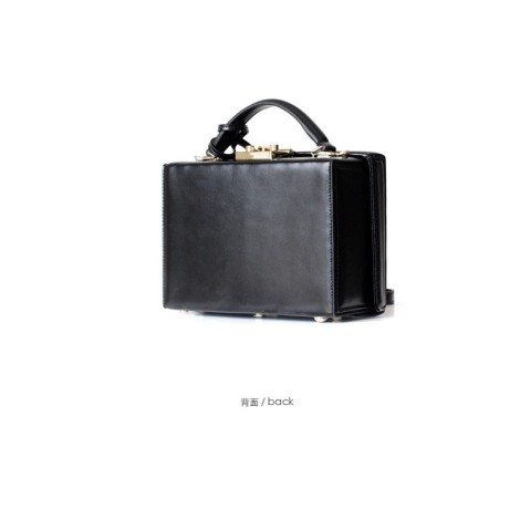 Eldora Genuine Cow Leather Shoulder Bag Black 77132