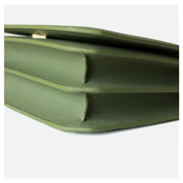 Eldora Genuine Cow Leather Top Handle Bag Green 77138