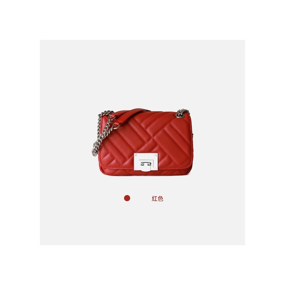 Eldora Genuine Cow Leather Shoulder Bag Red 77139