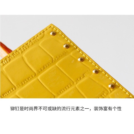 Eldora Genuine Cow Leather Shoulder Bag Yellow 77142