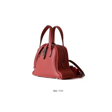 Eldora Genuine Cow Leather Shoulder Bag Red 77143