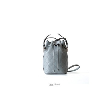 Eldora Genuine Cow Leather Bucket Bag Blue 77149