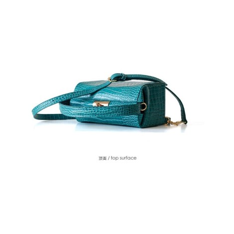 Eldora Genuine Cow Leather Shoulder Bag Blue 77150