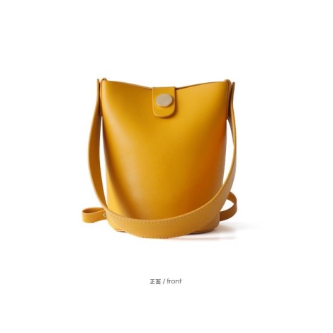 Eldora Genuine Cow Leather Bucket Bag  Yellow 77154