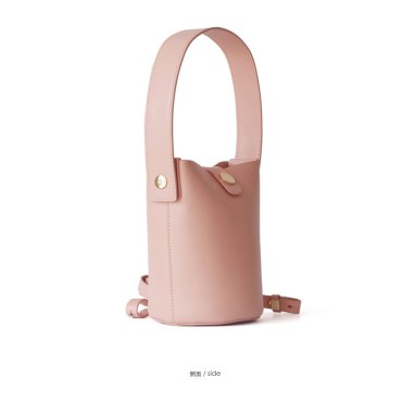 Eldora Genuine Cow Leather Bucket Bag  Pink 77154