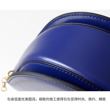 Eldora Genuine Cow Leather Shoulder Bag Blue 77155