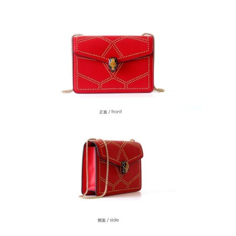 Eldora Genuine Cow Leather Shoulder Bag Red 77156