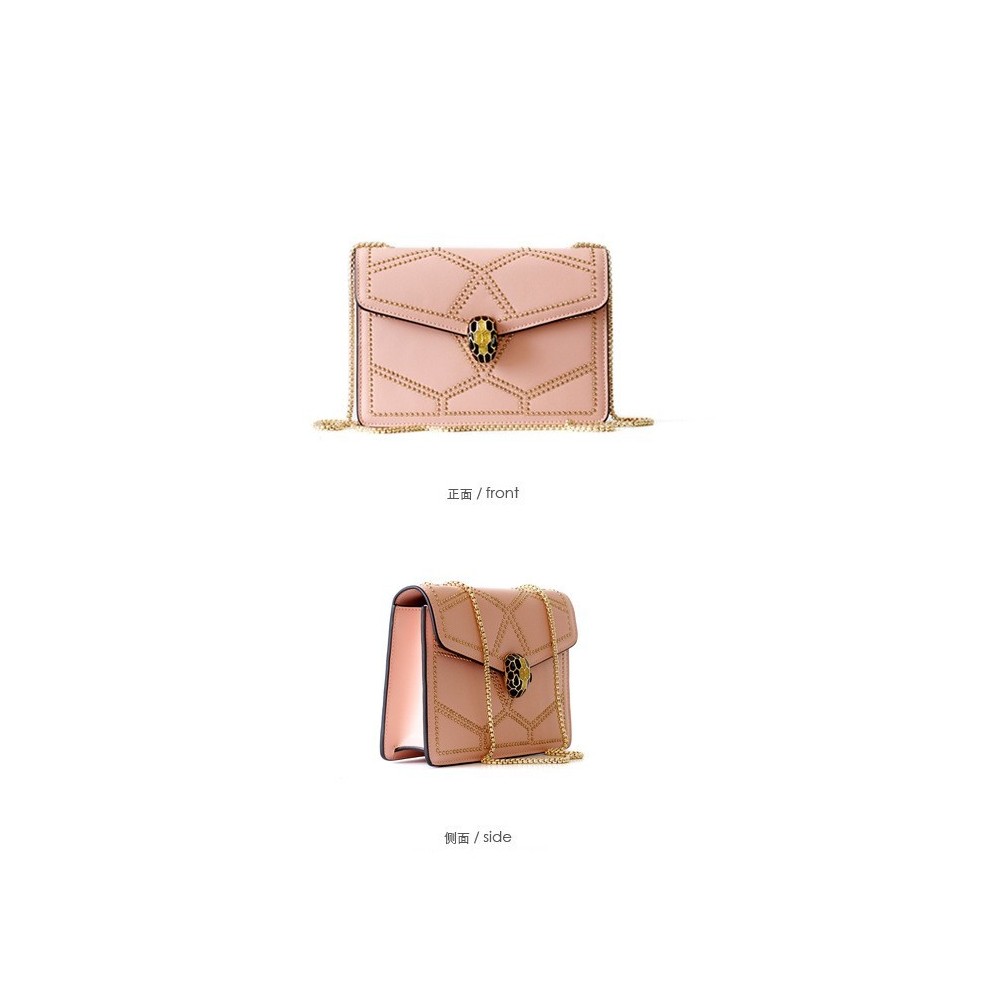 Eldora Genuine Cow Leather Shoulder Bag Pink 77156