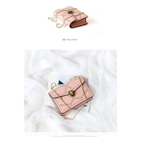 Eldora Genuine Cow Leather Shoulder Bag Pink 77156