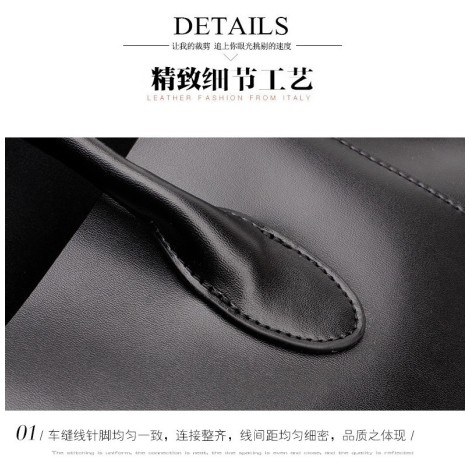 Eldora Genuine Cow Leather Top Handle Bag Black 77160 