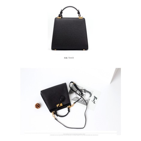 Eldora Genuine Cow Leather Top Handle Bag Khaki 77160 