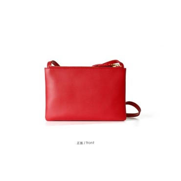 Eldora Genuine Cow Leather Shoulder Bag Red 77163
