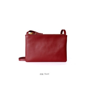 Genuine Cow Leather Shoulder Bag Dark Red 77163