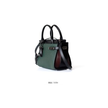 Eldora Genuine Cow Leather Shoulder Bag Green 77165