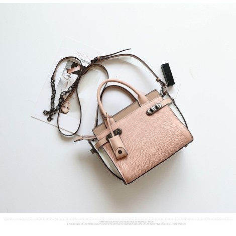 Eldora Genuine Cow Leather Shoulder Bag Pink 77165