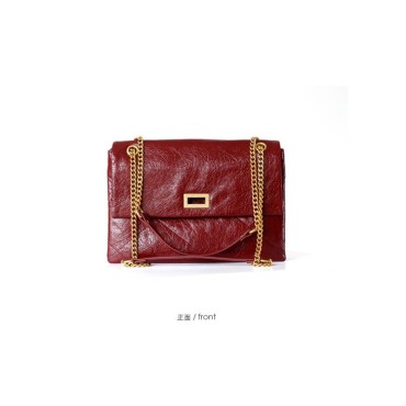 Eldora Genuine Cow Leather Shoulder Bag Red 77165