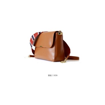 Eldora Genuine Cow Leather Shoulder Bag Brown 77170