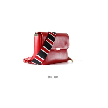 Eldora Genuine Cow Leather Shoulder Bag Red 77170