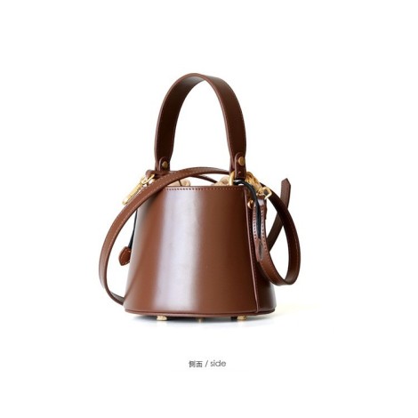 Eldora Genuine Cow Leather Shoulder Bag Coffee 77170