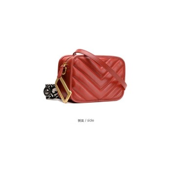 Eldora Genuine Cow Leather Shoulder Bag Red 77172