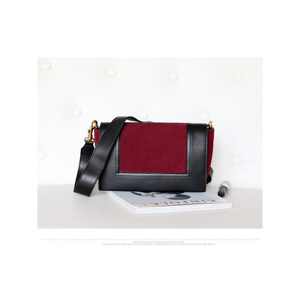 Eldora Genuine Cow Leather Shoulder Bag Red 77173