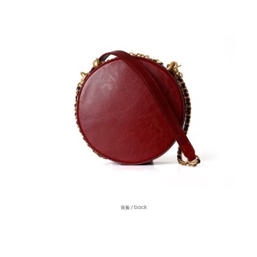 Eldora Genuine Cow Leather Shoulder Bag Red 77175