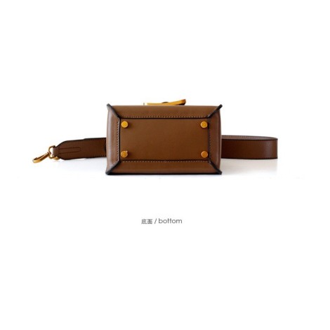 Eldora Genuine Cow Leather Shoulder Bag Brown 77176