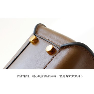 Eldora Genuine Cow Leather Shoulder Bag Black 77176
