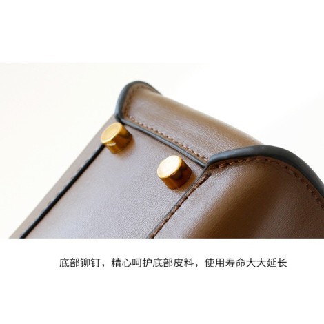 Eldora Genuine Cow Leather Shoulder Bag Black 77176