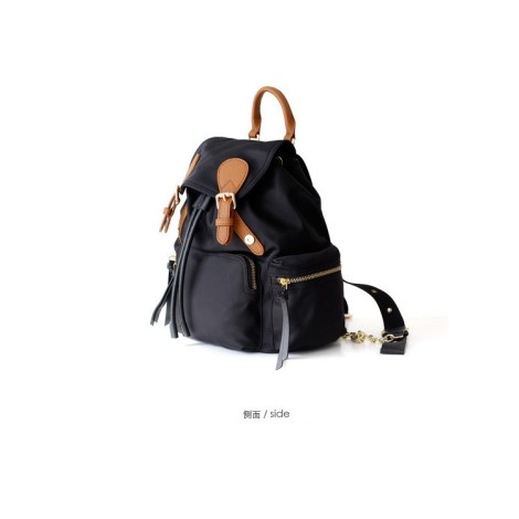 Eldora Genuine nylon Backpack Bag Black 77179