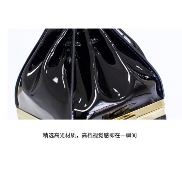 Eldora Genuine Cow Leather Shoulder Bag Black 77178